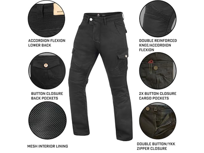 Black Denim Motorcycle Jeans