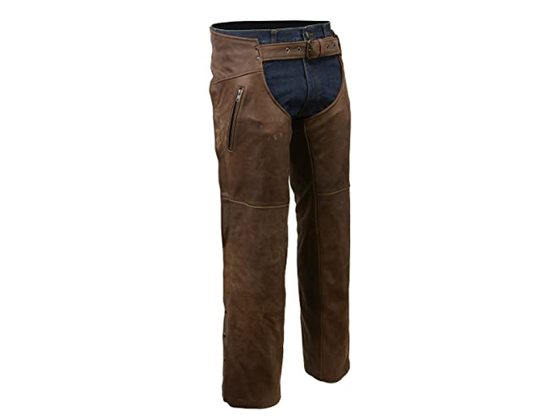 Chaps for Men's Vintage Crazy Horse Brown Leather