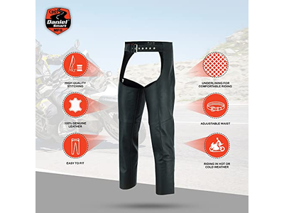 Daniel Smart Motorcycle Leather Chaps All Season