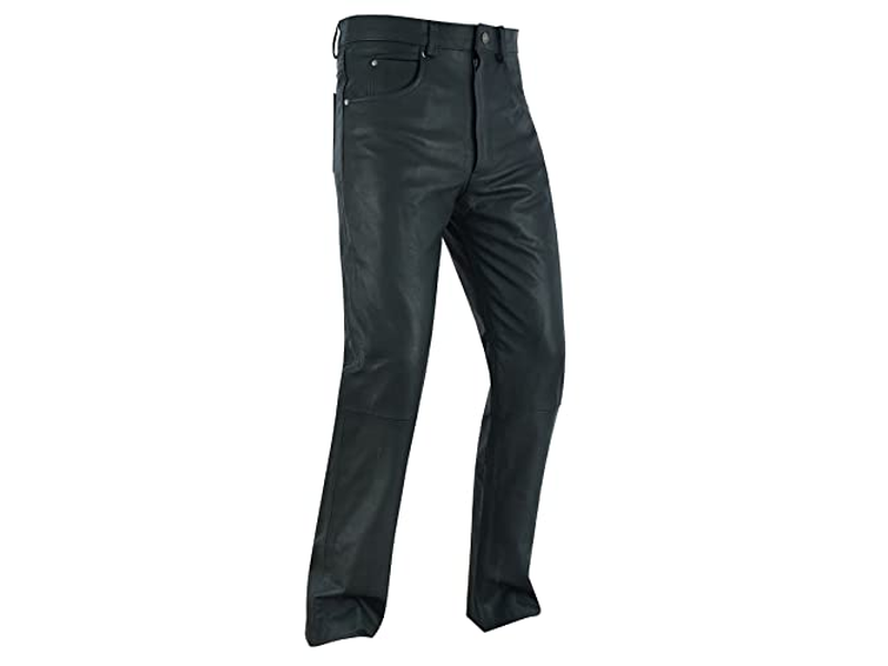 Dream Apparel Mens Motorcycle Black Leather Pants