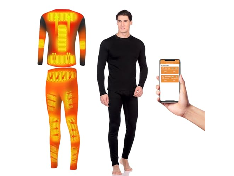 Electric Heated Underwear Set Fleece Lined Thermal 