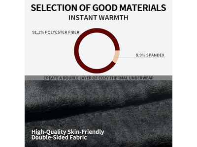 Electric Heated Underwear Set Fleece Lined Thermal 