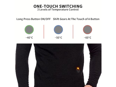 Electric Heated Underwear Set Fleece Lined Thermal 