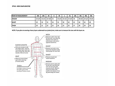 Leather Chaps for Men's Black Leather Dual Side Thigh