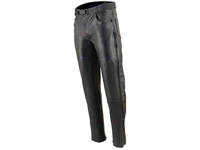 Leather Men's Premium Classic Casual Leather Motorcycle Riding Pants