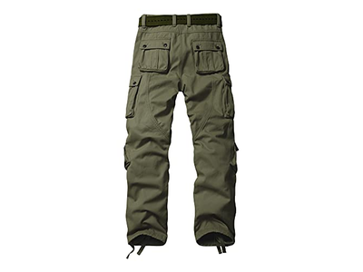 Men's Fleece Lined Hiking Pants Outdoor Cargo Pants