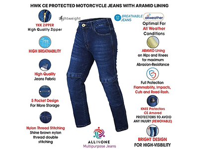 Motorcycle Jeans for Men with Aramid