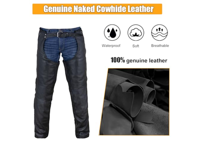 Motorcycle Leather Chaps for Men