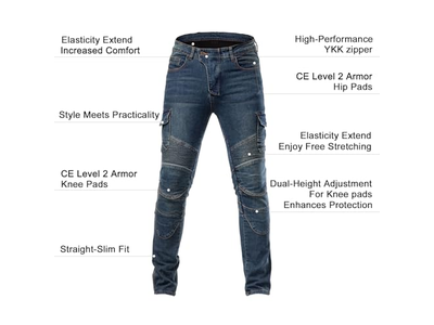 Motorcycle Pants CE Armored Motorbike Jeans