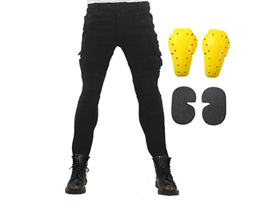 Motorcycle Riding Jeans with 4 X Knee Hip Armor Pads