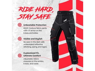 Sport Motorcycle Pants for Men with Water Resistant Cordura Textile Fabric