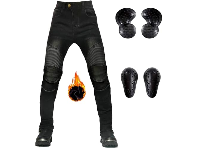 Winter Motorcycle Pants Plus Velvet Motorbike Jeans 
