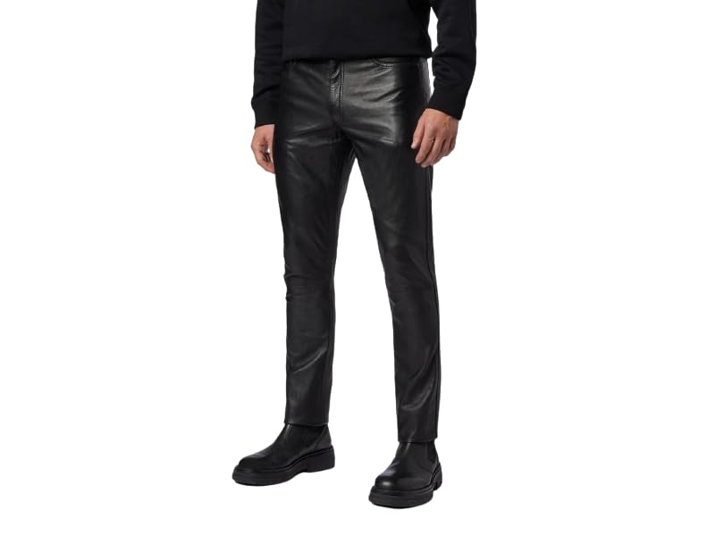 Pants for Men Black Classic Wear Leather