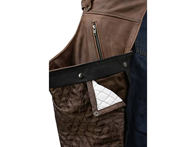 Chaps for Men's Vintage Crazy Horse Brown Leather