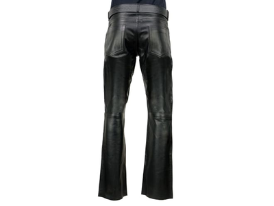 Classic Fit 5 Pocket Leather Pants for Men