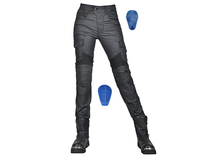 Coated Waterproof Slim Fit Women Motorcycle Riding Protective Pants