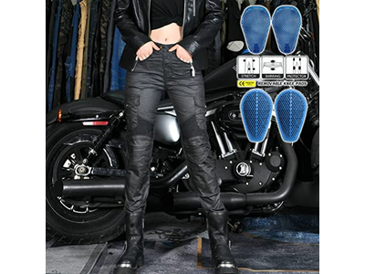 Coated Waterproof Slim Fit Women Motorcycle Riding Protective Pants