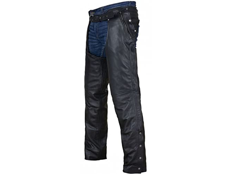Dream Apparel Black Motorcycle Leather Chaps