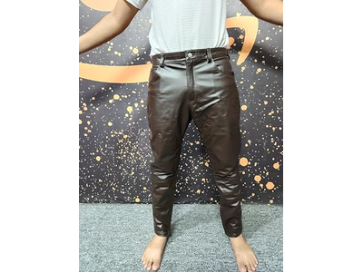 Genuine Cowhide Biker Bomber Cowboy Leather Pants