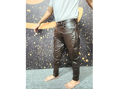 Genuine Cowhide Biker Bomber Cowboy Leather Pants