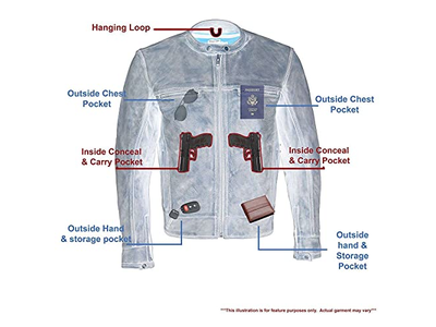 Leather Men's Vented Black-Beige Distressed Leather