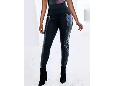 Leather Mid Waisted Tummy Control Motorcycle Leggings