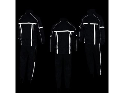 Leather MPM9510 Men's Black Water-Resistant Motorcycle Rain Suit