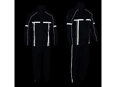 Leather MPM9510 Men's Black Water-Resistant Motorcycle Rain Suit