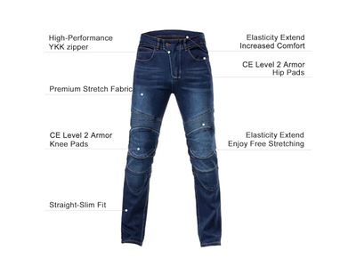Men's Protective Motorcycle Jeans with CE Armor