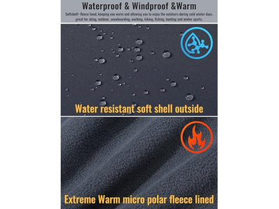 Men's Snow Ski Pants Fleece Lined Winter Hiking Pants