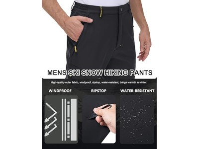 Men's Winter Pants 5 Zip Pockets Snow
