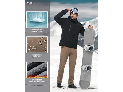 Men's Winter Snow Ski Fleece Lined Pants