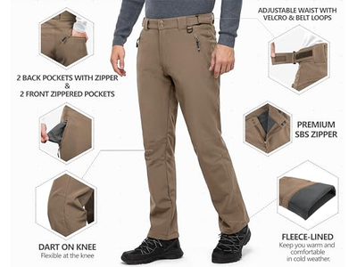 Men's Winter Snow Ski Fleece Lined Pants