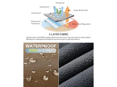 Men's Winter Snow Ski Fleece Lined Pants