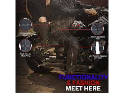 Mens Waterproof Armored Motorcycle Riding Dual Sport Pants
