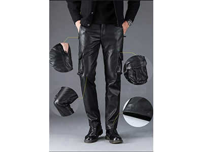 Motorcycle Workwear PU Faux Leather Cargo Pants